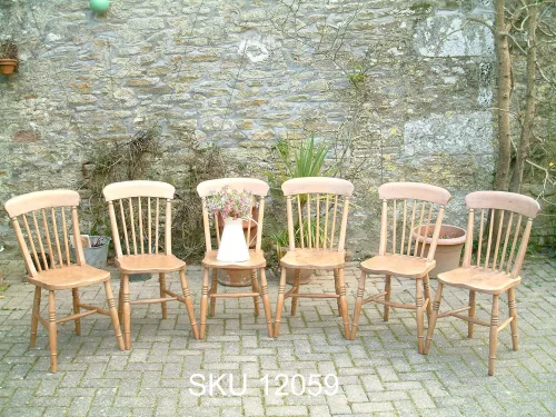 Restored set of 6 Victorian Elm Chairs