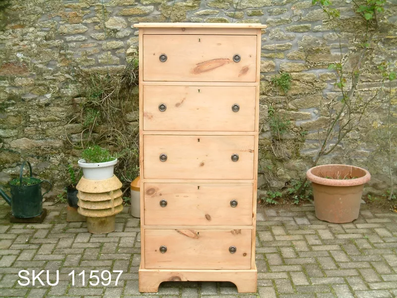 Antique Pine Chest of Drawers Edwardian Tallboy