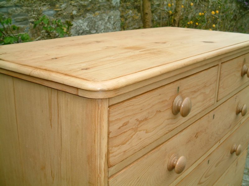 Large, Restored Mid-Victorian Pine 6 Drawer Chest