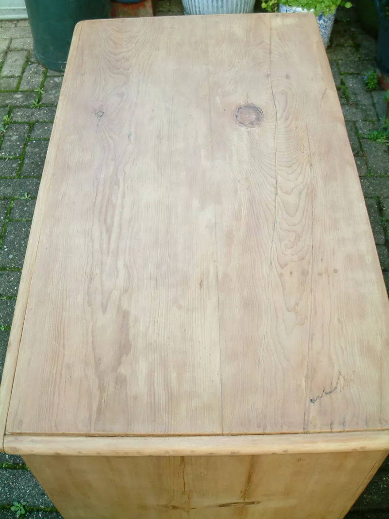 Image of top of antique pine chest