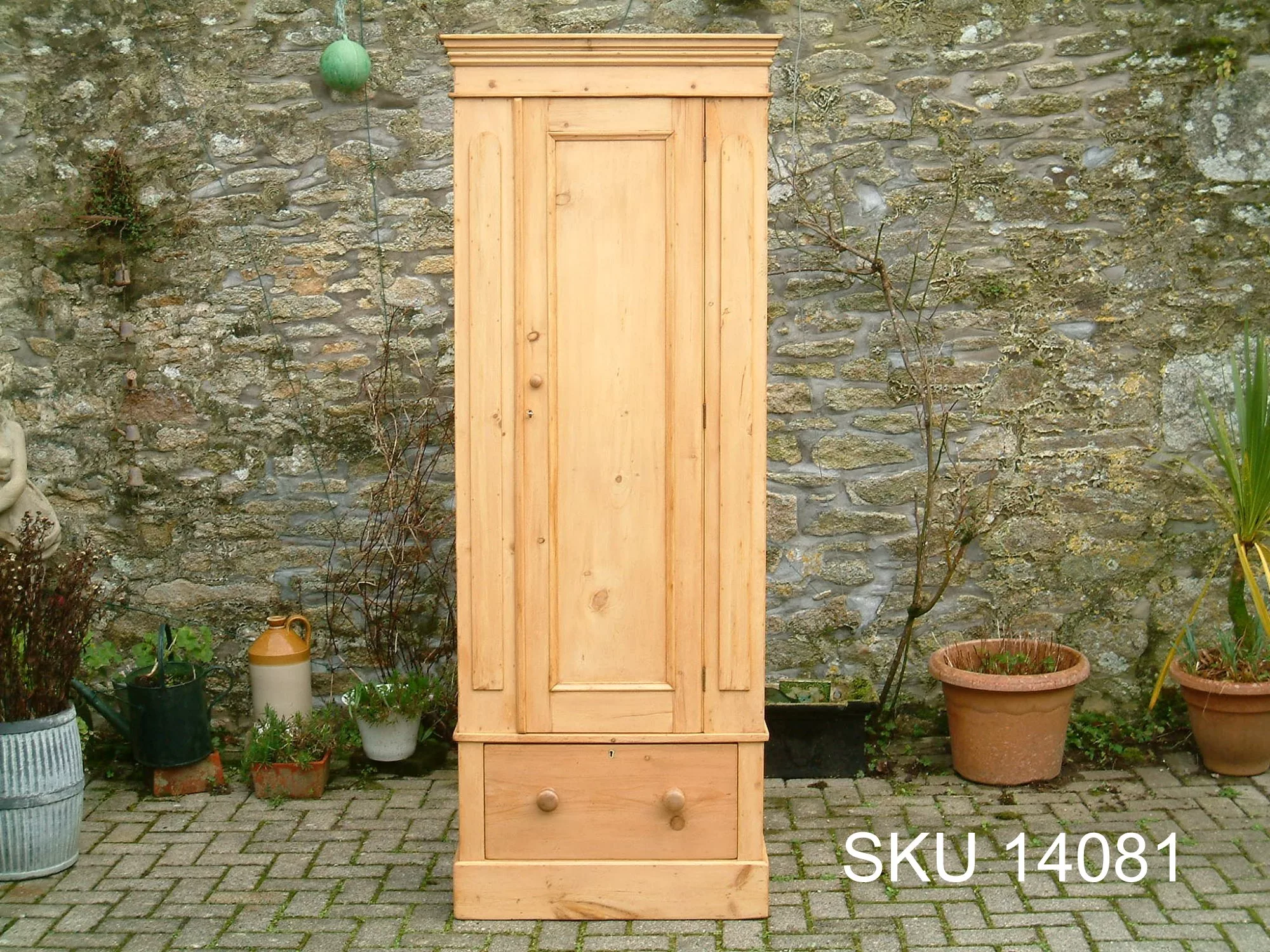 Front image of Victorian pine wardrobe