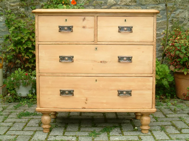 Close image of the antique pine chest of drawers