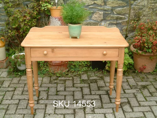 Image of side table front with floral decoration