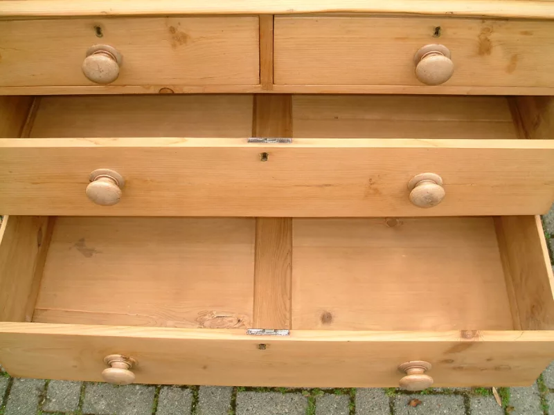 Image showing the drawer interior of the antique pine chest of drawers