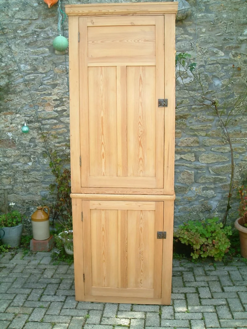 Close image of the antique pine linen cupboard