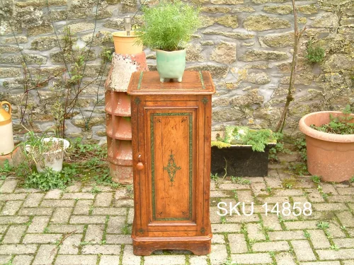Victorian Pine Pot Cupboard-front with floral decoration