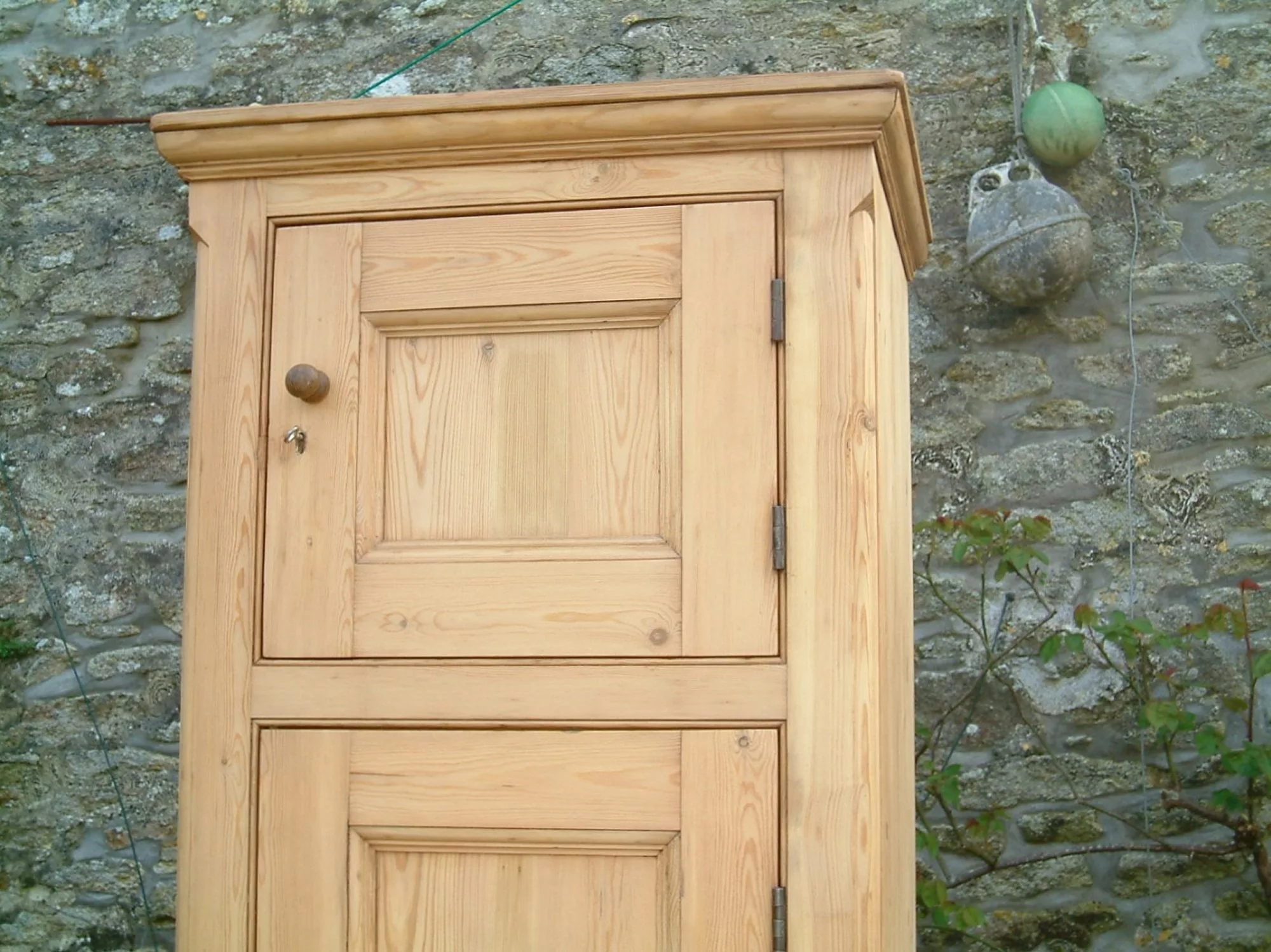 Victorian pine cupboard-top door