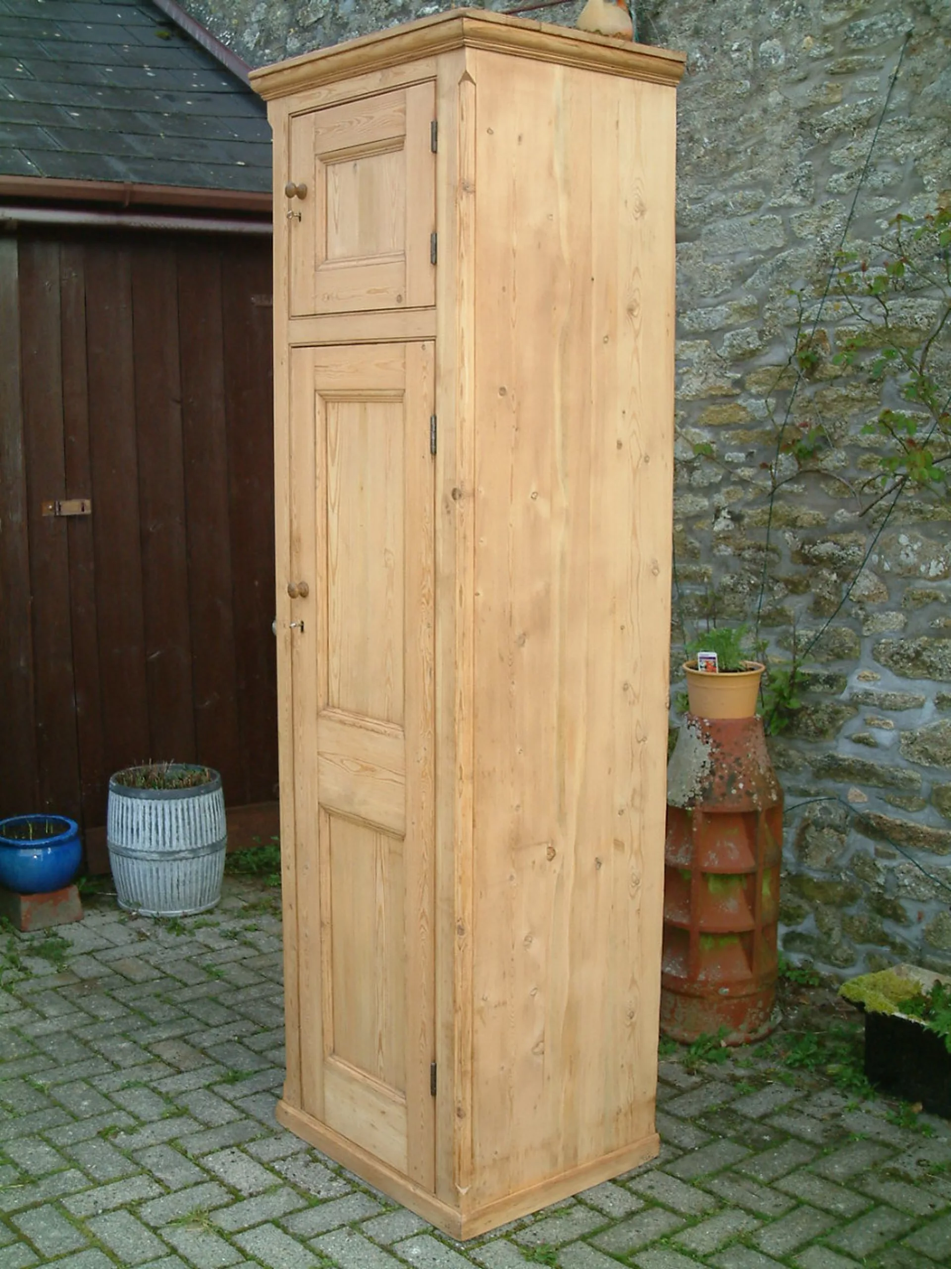 antique pine cupboard-side profile