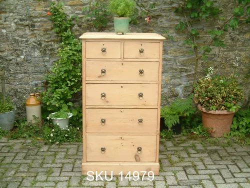 antique pine chest-front