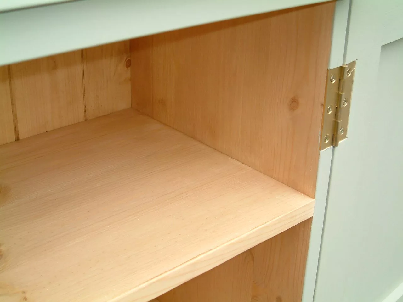 Painted Pine Cupboard-neat shelves and hinge