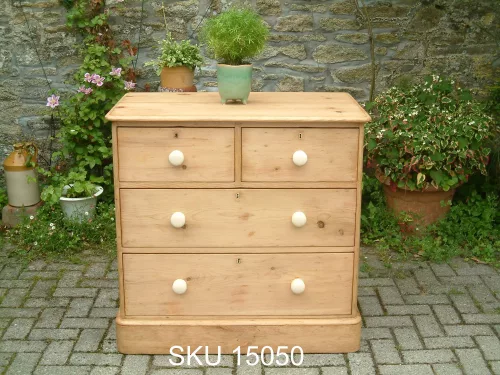 Victorian pine chest of drawers - front profile