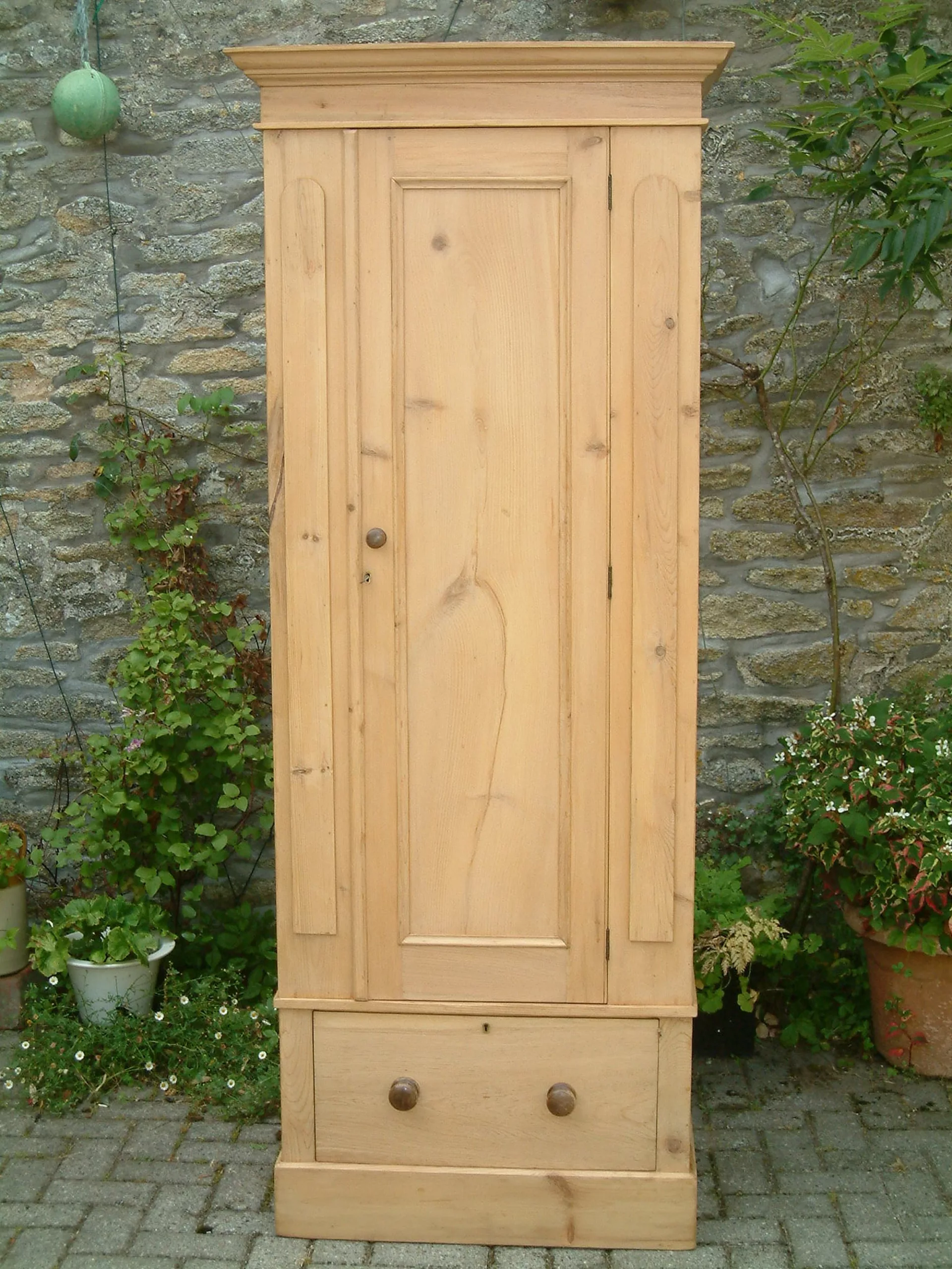 antique pine wardrobe - front