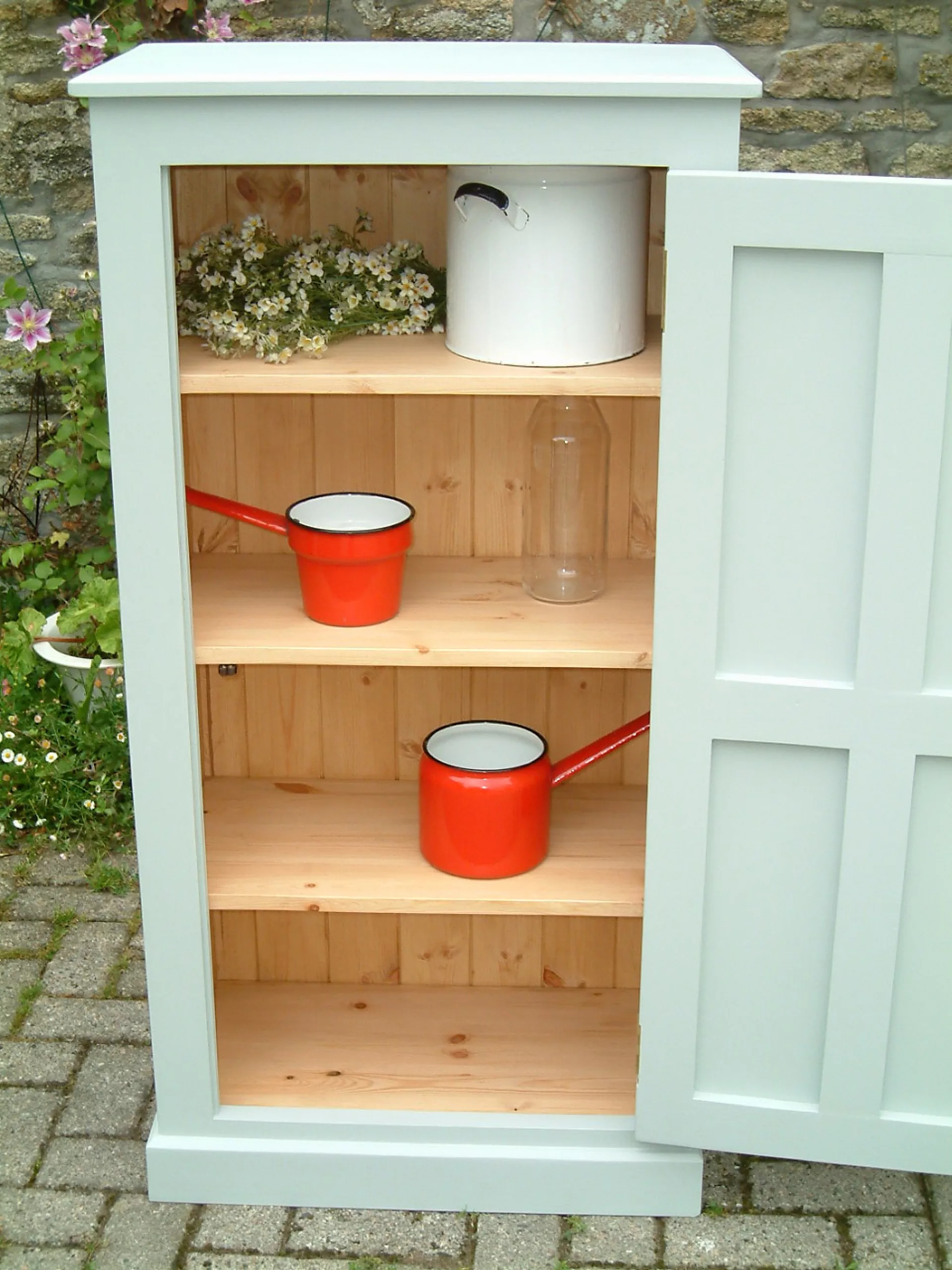 painted pine cupboard - interior