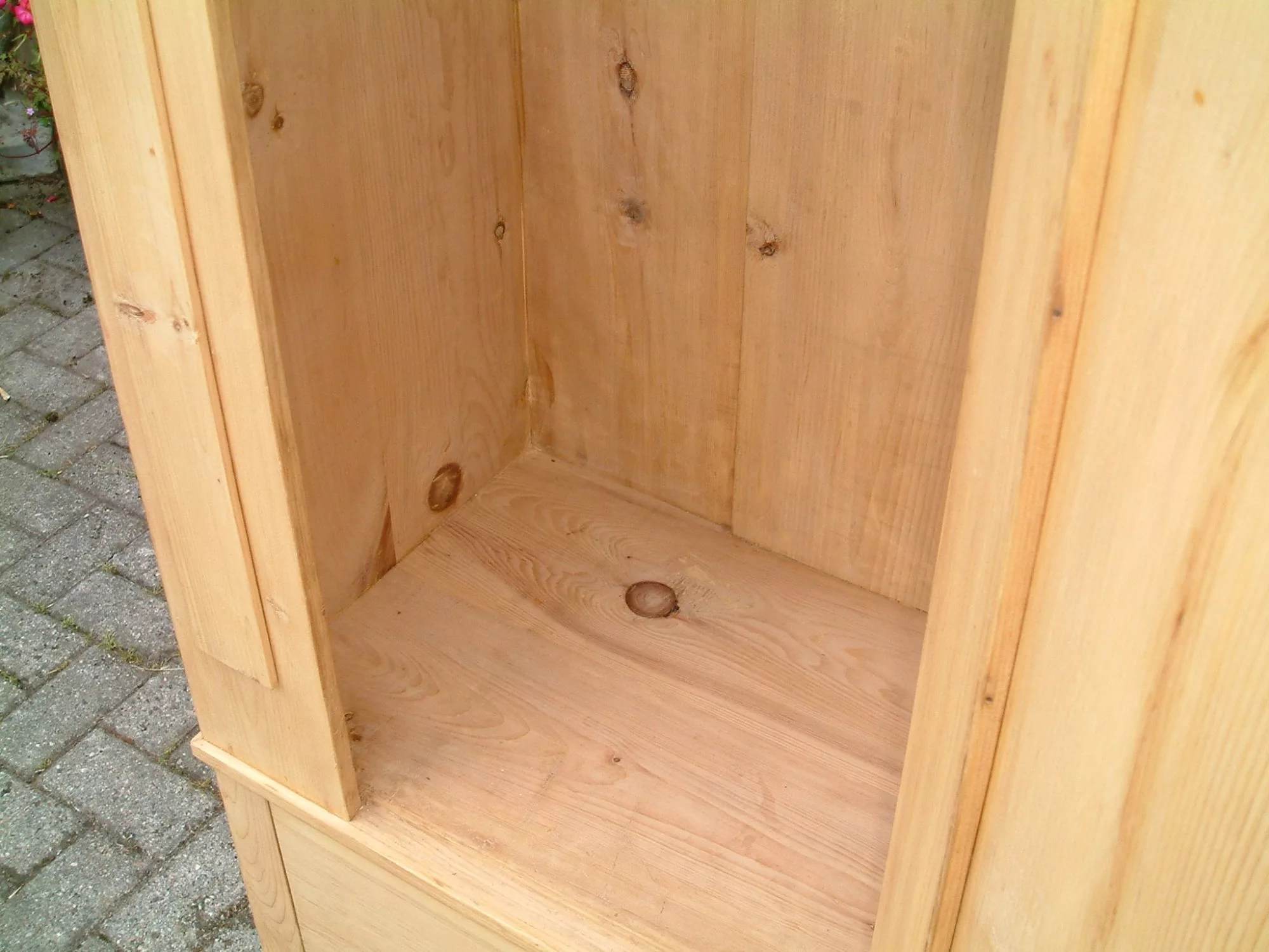 antique pine wardrobe - interior base