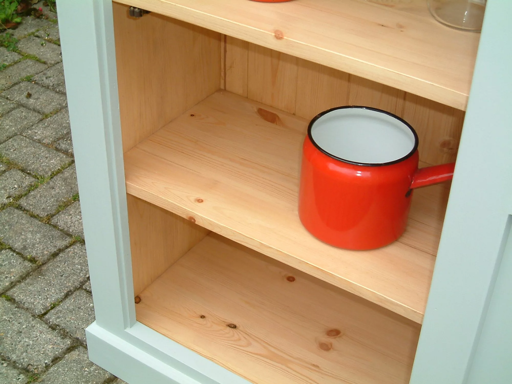 painted pine cupboard - shelf housing