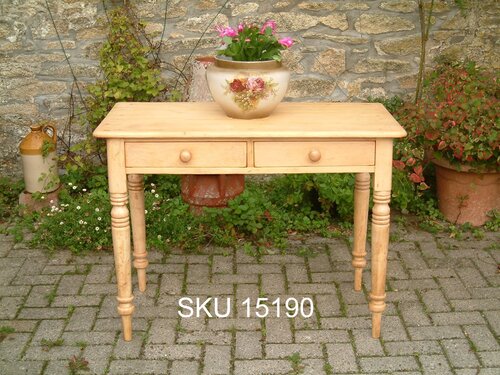 Antique Victorian Pine Side Table - front profile