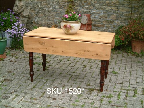 Antique Victorian pine table - side view